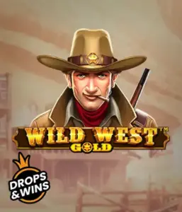  Encounter the rugged sheriff of "Wild West Gold," a thrilling slot game by Pragmatic Play. The graphic depicts a determined sheriff with a sheriff’s badge, set against a sun-baked Old West town backdrop. The game's title is boldly featured in a stylized font, highlighting the Wild West adventure theme. 