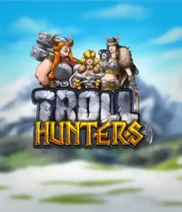 Enter the realm of "Troll Hunters," where bold Viking warriors stand ready to battle their foes. The logo displays a male and female Viking, equipped with weapons, set against a chilly landscape. They emanate bravery and might, symbolizing the spirit of the game's adventurous theme.