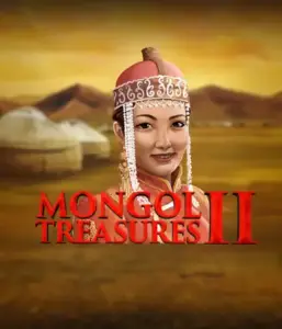 Step into the vibrant culture of Mongolia with Mongol Treasures 2 slot by Endorphina, showcasing a graceful Mongolian woman adorned in traditional attire against a sunset-lit Mongolian steppe backdrop. This graphic evokes the beauty of Mongolian culture, offering a unique visual adventure. 